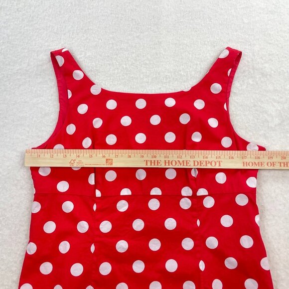 New York & Co Sleeveless Red & White Polka Dot Dress Size 12 - Picture 4 of 6